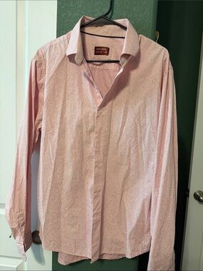 Consequence Light Pink Paisley Long Sleeve Dress Shirt